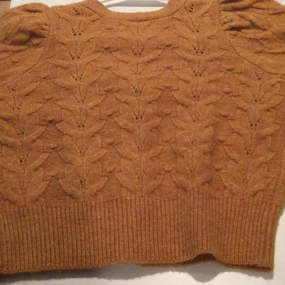 Jessica Simpson Mustard chestnut Cable Knit cardigan Sweater.size small. - Picture 5 of 6